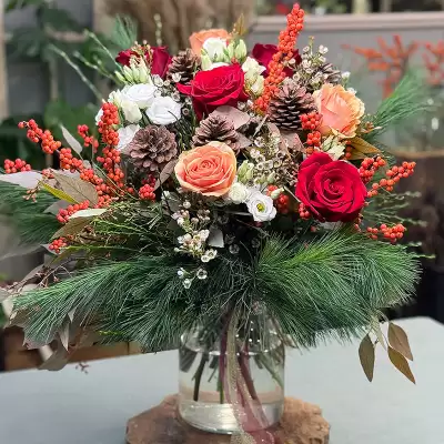 Šťastné a veselé - vánoční kytice