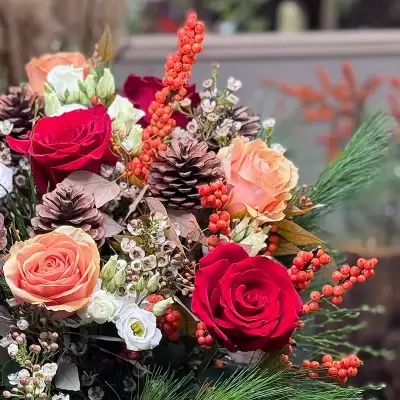 Šťastné a veselé - vánoční kytice - 2