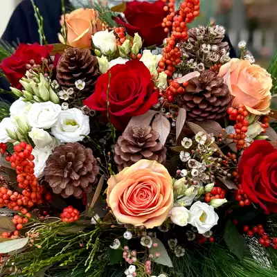 Šťastné a veselé - vánoční kytice - video 1