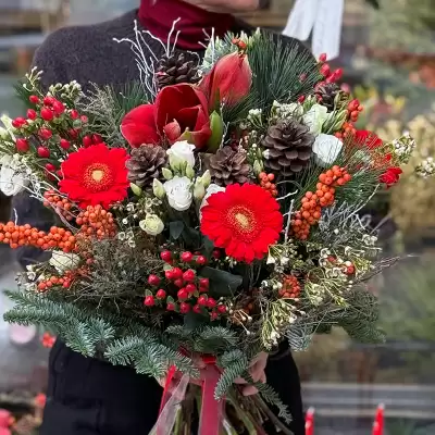 Adventní čas - vánoční kytice - 1